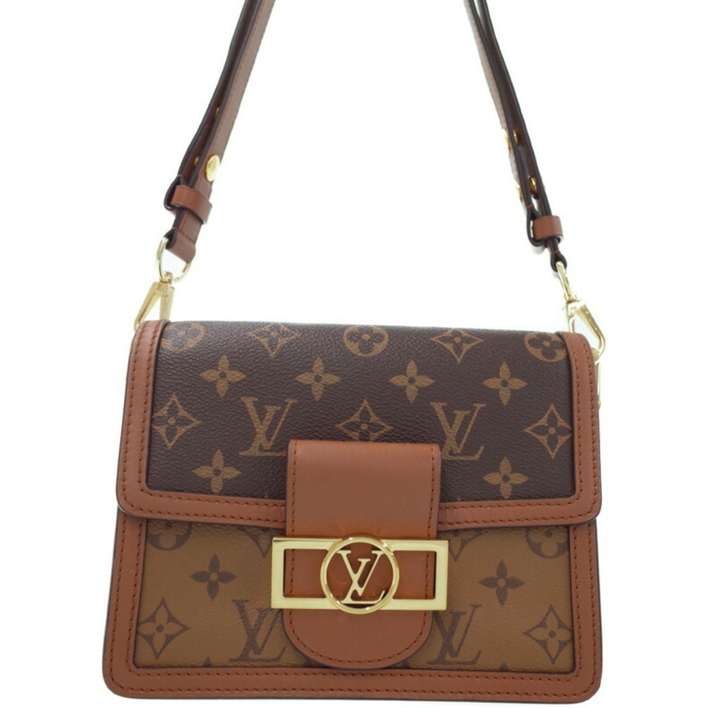 Louis Vuitton Monogram Leather Brown Reverse Dauphine Shoulder Bag